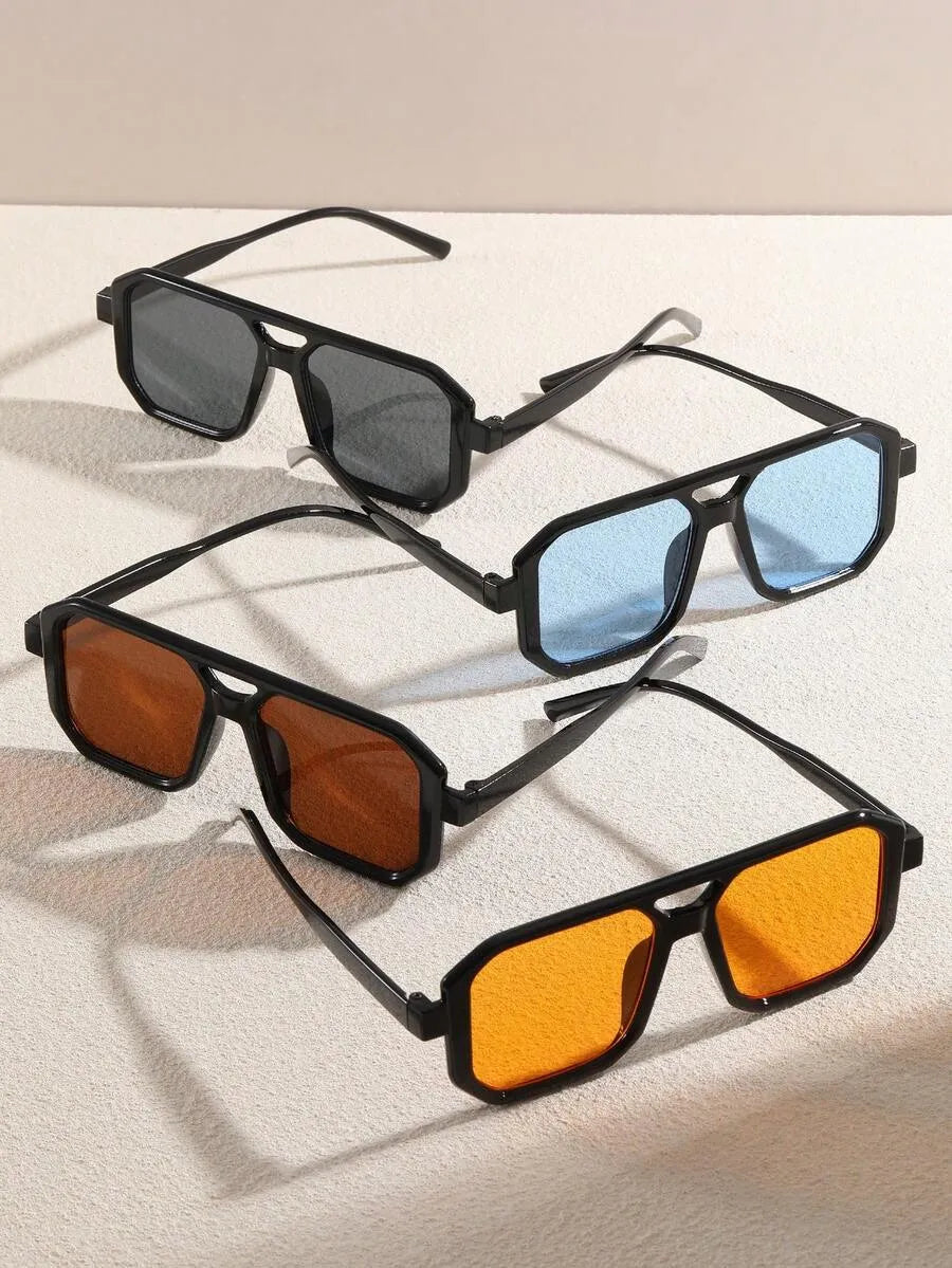 Gafas de Sol RETRO LENS — Montura Negra Lente Color