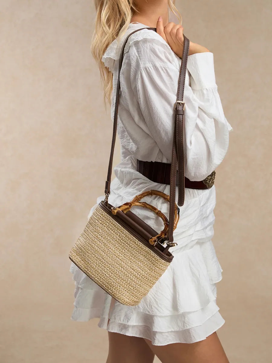 Bolso Cesto RAFIA BUCKET — Asas Bambú