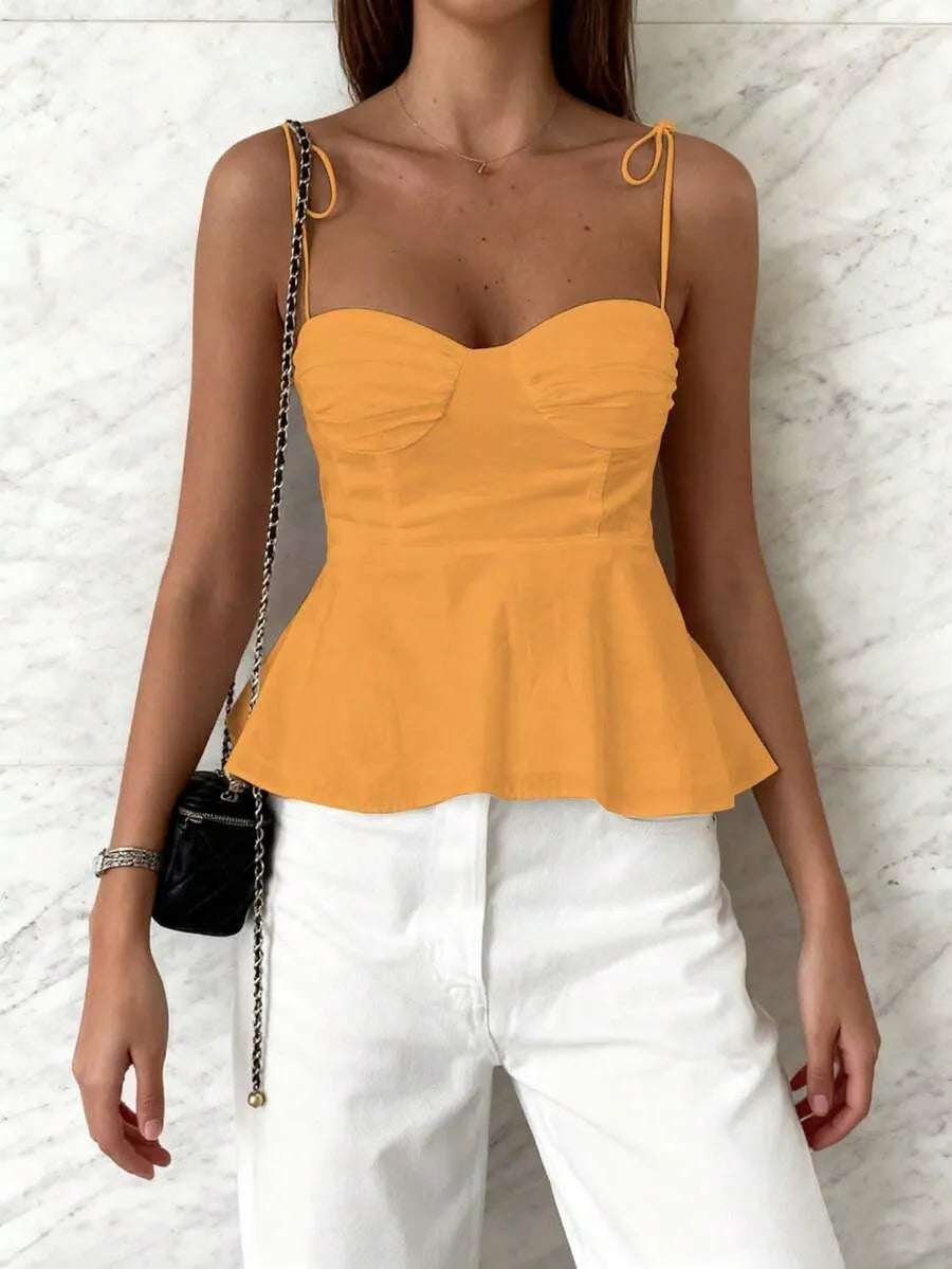 Blusa Corset PEPLUM — Tirantes Anilla Blanca