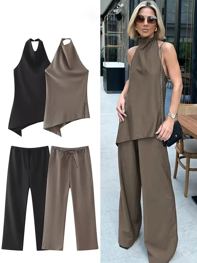 Conjunto Vintage Halter Mujer
