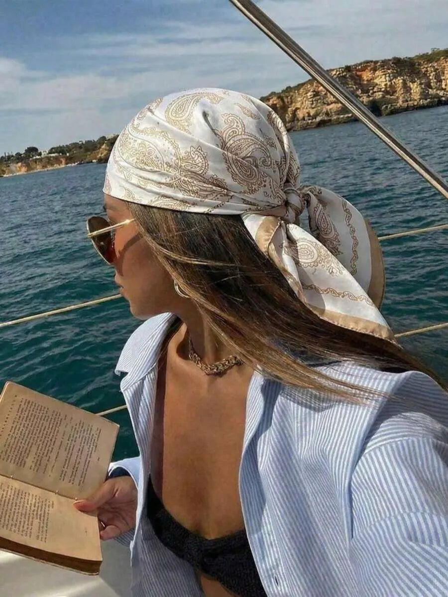 Pañuelo Bandana PAISLEY — Estampado Cerezas y Flores